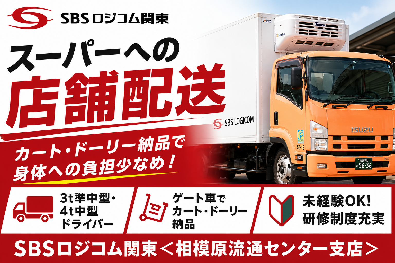 SBSロジコム関東株式会社 相模原流通センター支店の正社員 中型トラックドライバーの求人情報イメージ1